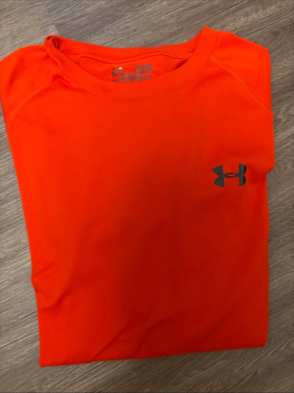 Under Armour Men’s Short Sleeve Performance Tee - Orange with Black Logo - Picture 4 of 4